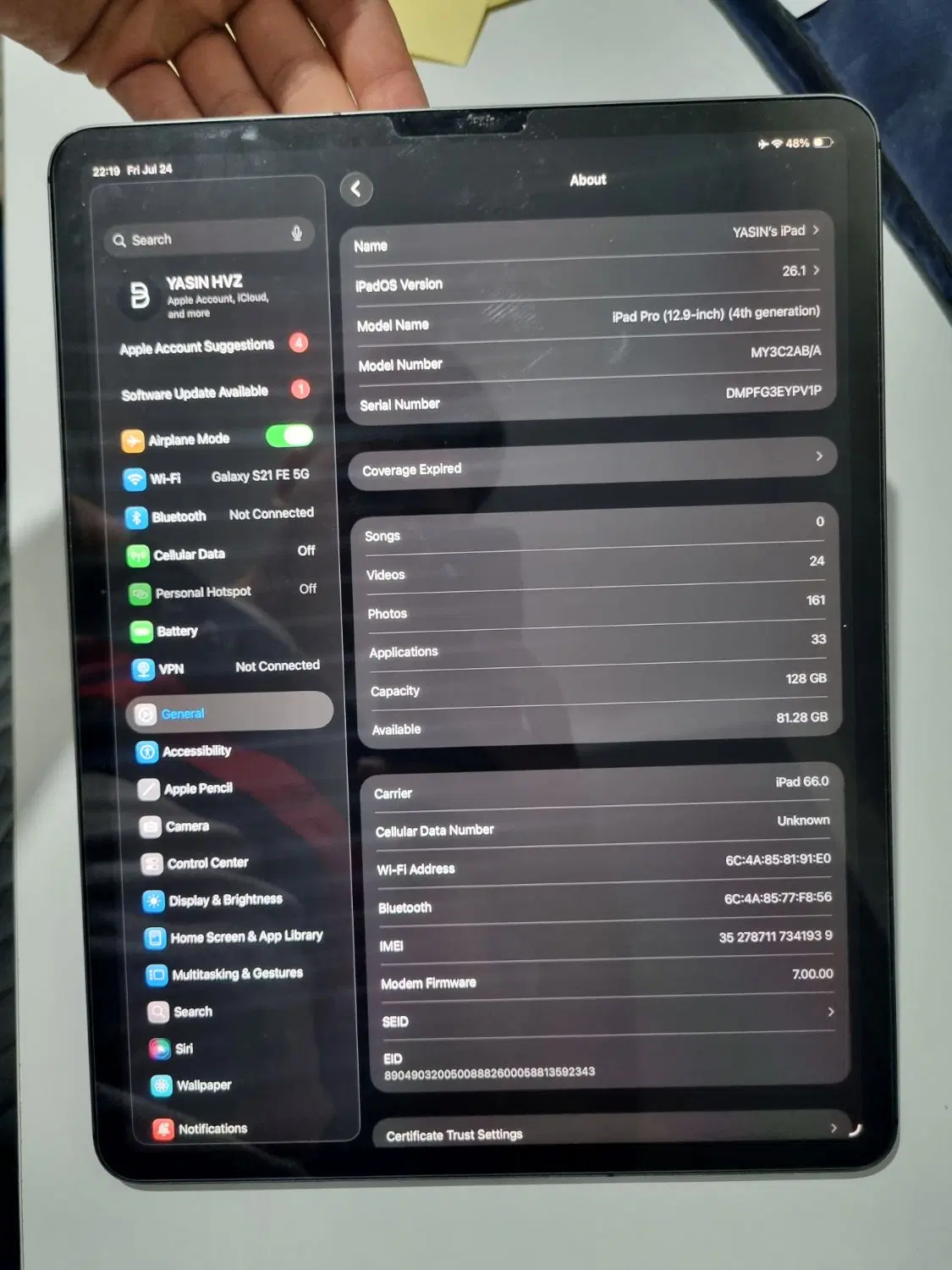 iPad pro 2021 12.9inch|تبلت|رباط‌کریم, رباط‌کریم|دیوار
