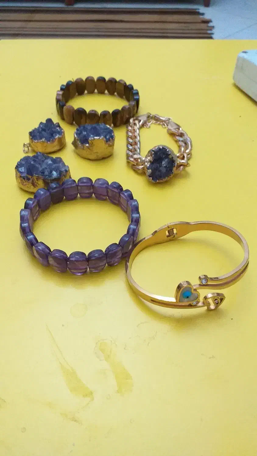 دستبند سنگ و استیل چشم ببر و آمتیس|جواهرات|تهران, هفت چنار|دیوار