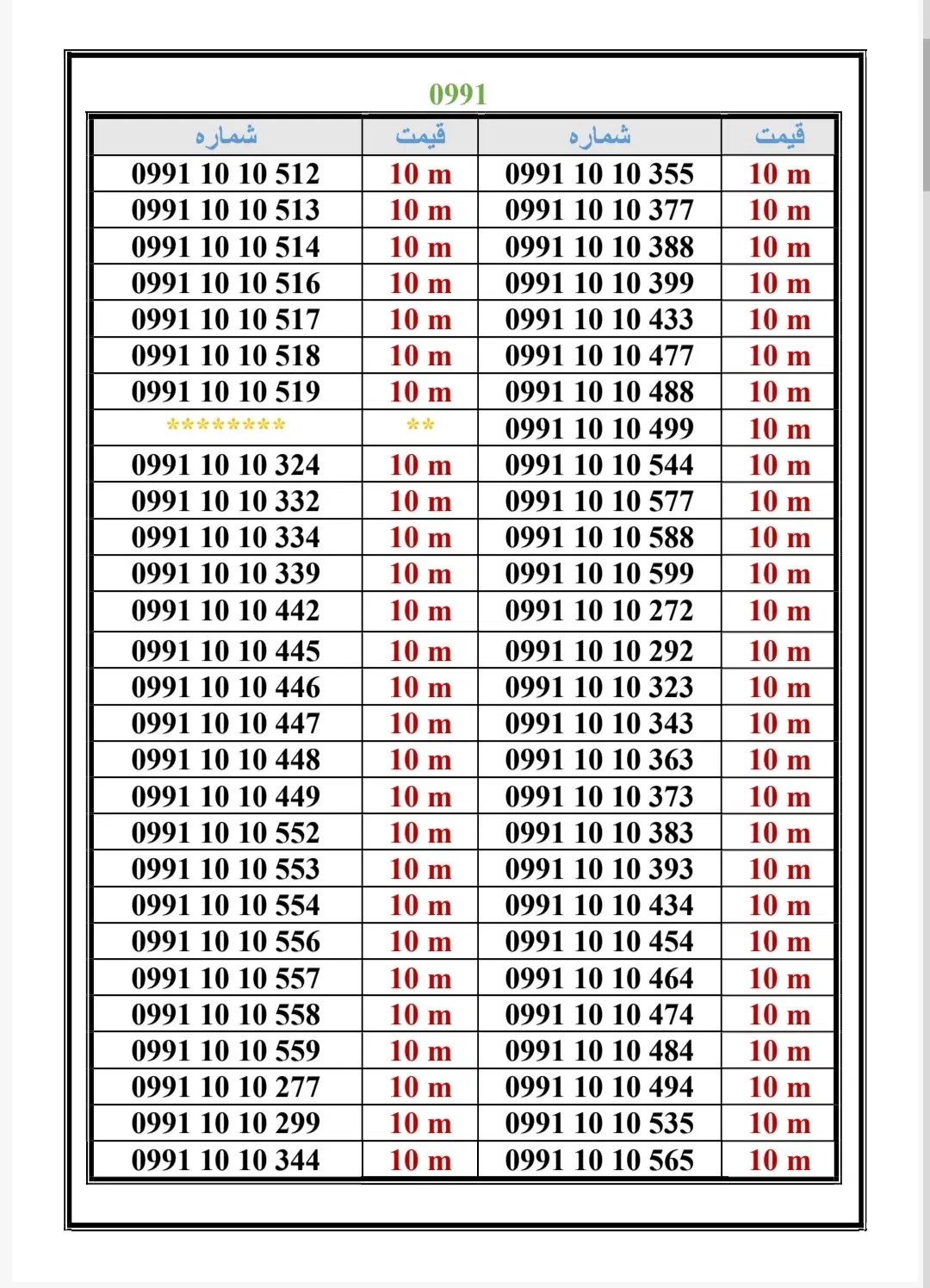 0991-61000.28|سیمکارت|تهران, جیحون|دیوار