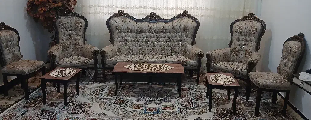 مبل سلطنتی چوب|مبلمان خانگی و میز عسلی|قائن, |دیوار