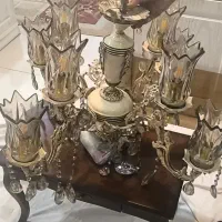 لوستر فلزی ۴ شاخه ۸ شعله در حد نو