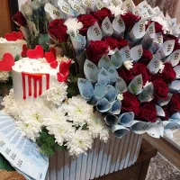 تزیین باکس پول و دسته گل پول