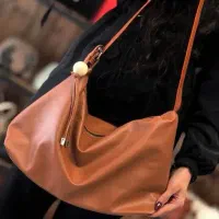 کیف شل دوشی بزرگ عسلی نو