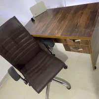 میز تحریر با صندلی چرم