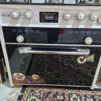 گاز ۵ شعله طرح فر صفحه شیشه‌ای
