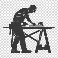 دونفر کارگر برای کار روی نما