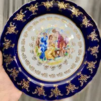 سرویس چینی۱۲نفره آنتیک غذاخوری سه دخترژاپنی طلاکوب