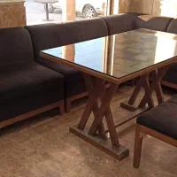 دودست مبل ال با میز وسطی