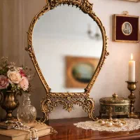 اینه قدیمی باروک ایتالیا ، برنزی آنتیک