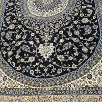 فرش ماشینی اعلا با زمینه سورمه ای