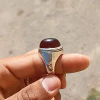 انگشتر نقره جزع یمانی