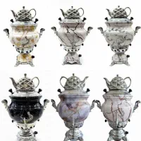 انواع سماور طرح سنگ با قوری چینی ( ارزانترین قیمت)