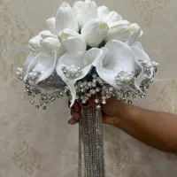 دسته گل عروس همراه با حک اسم