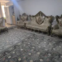 مبلمان سلطنتی ۹ نفره پارچه ترک چوب گردو