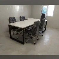 کنفرانس4نفره پایه فلزی مدرن کدLF61782/صندلی چرخدار