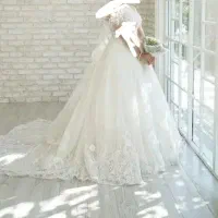 لباس عروس دنباله دار اروپایی