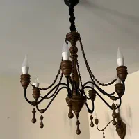 لوستر چوبی شیش شعله