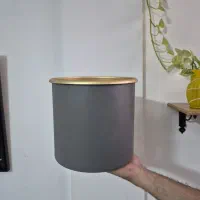گلدان فلزی (آلومینیومی) با رنگ کوره ای