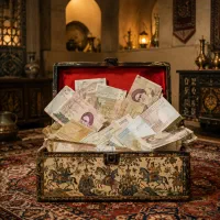 صندوق قدیمی پر از اسکناس