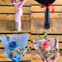 رز تک شاخه و دسته گل