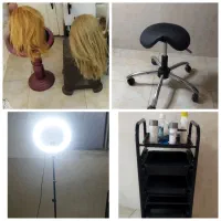 ترولی، رینگ لایت، کله مانکن کوتاهی و صندلی
