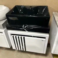 روشویی کابینتی مشکی سفید کلکته