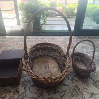 سبد حصیری + جعبه