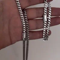 زنجیر و دستبند مردانه نقره ۹۲۵ ساخت ایتالیا