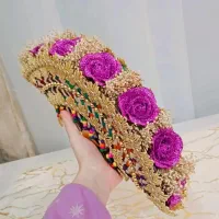 دسته گل حنایی مدل حصیری