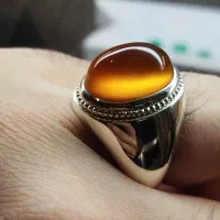 انگشتر عقیق زرد لامپی درجه یک استاد مهرداد