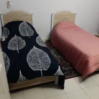 فروش دو تخت تک نفره نو با خوش خواب و وسایل رو تختی