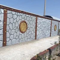 سیمان کاری طرح سنگ چوب نرده رنگ آمیزی