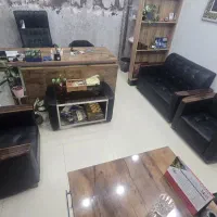 مبل اداری چرم بدون ایراد با میزجلو
