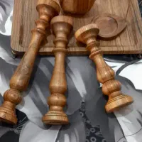 جاشمعی ،جا عودی و گلدان از چوب راش و گردو