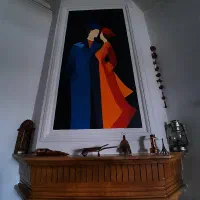 نقاشی ساختمان،بوم،پارچه،لباس