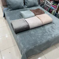 رو تختی مخمل چرخکاری و مخمل کریستال