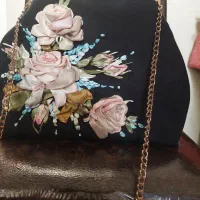 کیف مخمل باگلدوزی.کاردست