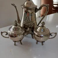 سرویس نوربلین قوری قندان شکردان لعاب نقره