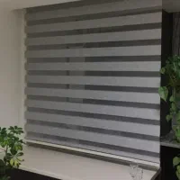 پرده زبرا رنگ طوسی