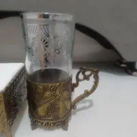 استکان پایه دار و قندان انتیک