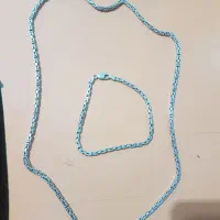 گردنبندودستبندنقره کرال اصلی گرمی۵۹۰