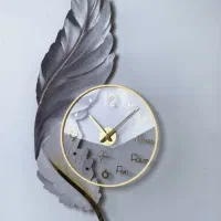 ساعت دیواری پر طوسی تابلو کد33