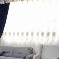 والان پرده سورمه ای جنس مخمل