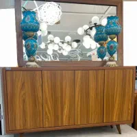 کنسول و آینه برند کاج mdf گردویی (آکبند پلمپ)