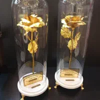 گل رز طلایی مدل استوانه تک شاخه کد ۱۳۰
