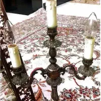 آینه و شمعدان برنز