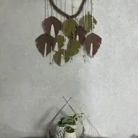 دیوارکوب مکرومه همراه با سه گلدون اشانتیون