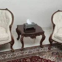 مبل طرح زمرد و میز جلو و دو عسلی