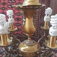 لوستر برنزی قدیمی سنگین|لوستر و چراغ آویز|قزوین, |دیوار