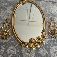 ایینه وشمعدان تزعینی زیبا،جنس رزین